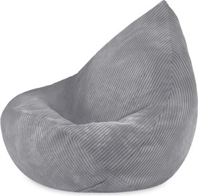 Sedací vak pre deti – sivý, prémiový manšestr