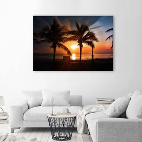 Obraz na plátně Západ slunce u Palmového moře - 90x60 cm