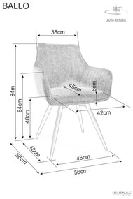 Signal Jedálenská stolička BALLO BREGO, RÁM ČIERNA/OLIVOVÁ 77