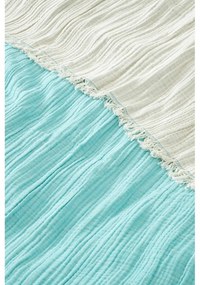 Tyrkysový mušelínový pléd 170x250 cm Muslin – Mijolnir