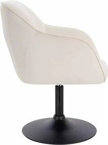 LuxuryForm DESIGN Stolička AVOLA VELUR na čiernom tanieri - biela