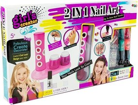 LEAN Toys Sada na maľovanie nechtov s dávkovačom trblietok a farebnými nálepkami