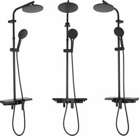REA - Santos sprchový set s batériou 150mm,  čierna, REA-P8803