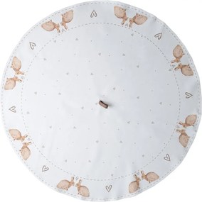 Bavlnená okrúhla utierka s motívom králikov Bunnies in Love - Ø 80 cm