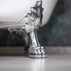 Rea Korfu, voľne stojaca vaňa 170x76 cm, biela lesklá-chróm, KPL-W5690