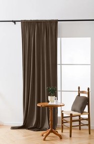 Hnedý zatemňovací záves VELVET 135x250 cm Zavesenie: Riasiaca páska