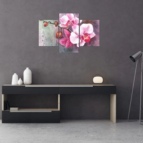 Obraz - Orchidey, aquarel (90x60 cm)