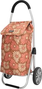 Beagles Hnedý kvetovaný nákupný vozík na kolieskach “Aluman“