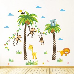 Veselá Stena Samolepka na stenu na stenu Opičky na palme