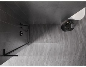 Mexen Kioto-X, L sprchová zástena 120 x 200 cm, 10mm číre sklo, čierny profil, 800-120-107-70-00-X