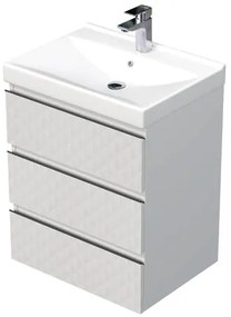 Kúpeľňová skrinka s umývadlom SAT Cube Way 60x71x46 cm biela mat CUBE3D46603ZBVER, 1 ks