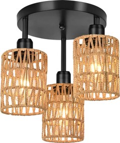 Toolight Toolight, stropné svietidlo 3xE27, APP1624-3C, hnedá-čierna, OSW-04127