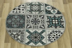 Protišmykový koberec Patchwork tyrkysový