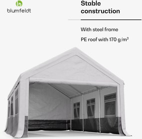 Blumfeldt Party Haven, stan, 598 x 386 x 300 cm, odolný voči poveternostným vplyvom, oceľový rám, jednoduchá montáž, s bočnými stenami
