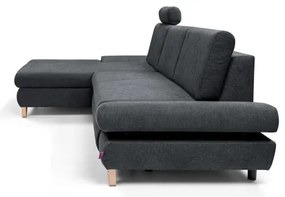 Rozkladacia rohová čalúnená sedacia súprava AVESTA do tvaru L, s úložným priestorom, ľavá, antracit