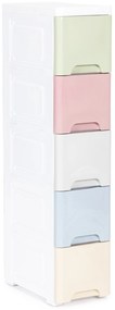 Regál na kolieskach s 5 zásuvkami Pastel MB0019-05A