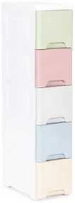 Regál na kolieskach s 5 zásuvkami Pastel MB0019-05A