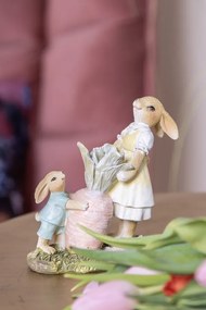 Veľkonočné dekorácie králiky ťahajúce mrkva - 12*6*13 cm