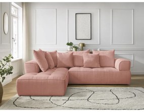 Ružová ženilková rohová pohovka (ľavý roh/do L) Whesley – Bobochic Paris