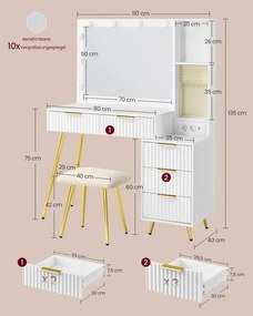 Toaletný stolík so stoličkou RVT020WB01
