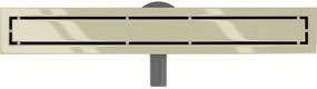 Mexen Flat 360°, nerezový sprchový žľab vzor M13 2v1 na vloženie dlažby 60 cm, zlatá lesklá, 1510060-40