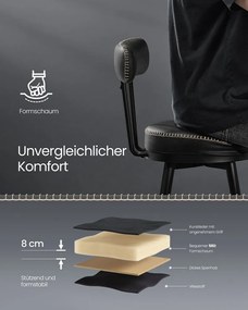 VASAGLE EKHO Collection - Sada 2 barových stoličiek s otočným operadlom LBC889 Farba: čierna