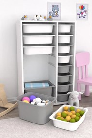 Organizér na hračky Dremonka 7 (biela + sivá). Akcia -18%. Vlastná spoľahlivá doprava až k Vám domov. 1124309