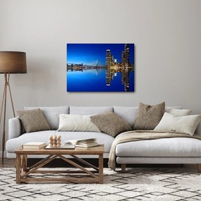 Obraz - nočný Rotterdam (70x50 cm)