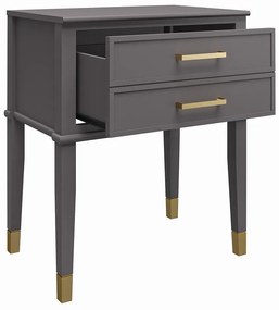 Tmavosivý nočný stolík Westerleigh – CosmoLiving by Cosmopolitan