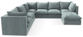 Modrá rohová pohovka (ľavý roh/do tvaru "U") Manao – Makamii