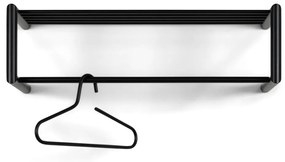 Čierny kovový nástenný vešiak s poličkou 80 cm Smooth – Spinder Design