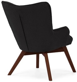 Čierne menčestrové kreslo Niko – Ropez