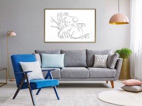 Artgeist Plagát - Sleepy Koala [Poster] Veľkosť: 90x60, Verzia: Zlatý rám s passe-partout