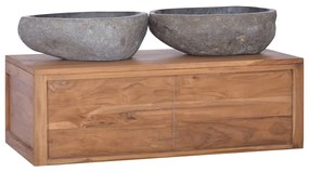 Nástenná kúpeľňová skrinka 90x45x30 cm masívne teakové drevo