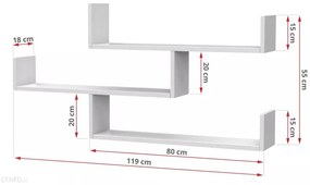 Závesná polica 3 TRENT - biela