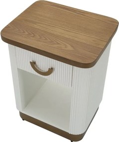 Nočný stolík Tolosa 48 cm biely/jaseň
