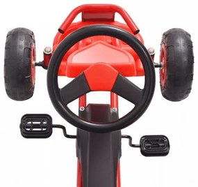 vidaXL Detská šľapacia motokára s pneumatikami, červená-