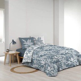 Biele/modré bavlnené obliečky na dvojlôžko/predĺžené 240x220 cm Hera – douceur d'intérieur