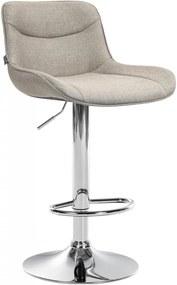 Barová stolička Vonore - látka, chróm rám - Sivo hnedá (Taupe)