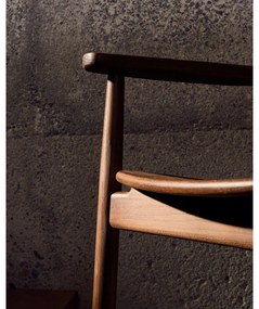 Hnedá jedálenská stolička z dubového dreva Fondes – Kave Home