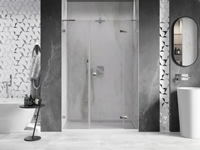 Mexen Lunar L, pravé otočné sprchové dvere 145 cm, číre sklo, chrómový profil, 834SL-145-050-01-00-P