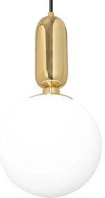 Toolight Toolight, Kovová stropná lampa sklenená APP474-1CP, zlatá, OSW-00606