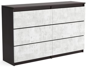 Veľká komoda 6 zásuviek ARIE šírka 120cm Wenge/Beton