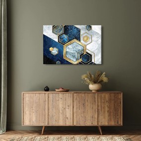 Obraz - Mramorové hexagóny (90x60 cm)