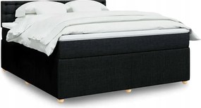 vidaXL Posteľný rám boxspring s matracom čierny 180x200 cm látka