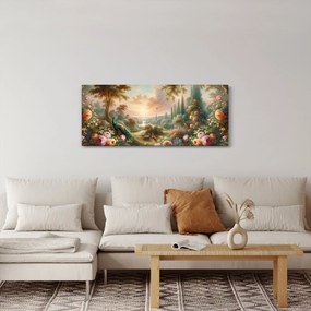 Obraz - Pávy v záhrade (120x50 cm)