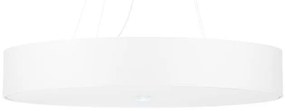 Závesné svietidlo Skala, 1x biele textilné tienidlo, (biele sklo), (fi 80 cm)