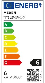 Mexen Vintis, LED žiarovka E27, G95, 6W, Teplá - 2200K, 450 lm, dymová - L157-E27-0622-70