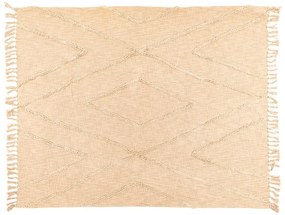 Béžová bavlnená prikrývka na dvojlôžko 250x260 cm Sahara - Tiseco Home Studio