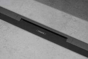 Hansgrohe RainDrain Flex, vrchná sada sprchového žľabu 1000, skracovateľný, pre inštaláciu voľne na plochu, čierna matná, HAN-56046670